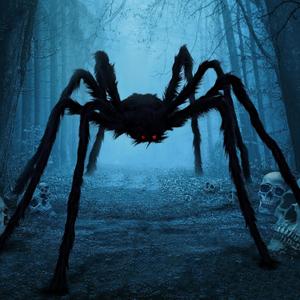 JOYIN 6.5ft Halloween Spider Outdoor Decorations, Scary Giant Large Spider Props for Halloween Outside Decor, Indoor Party Supplies and Yard Lawn Decoration, Black