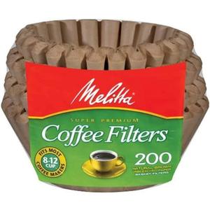 Melitta 62957 8 to 12 Cup Natural Brown Basket Coffee Filters 200 Count 