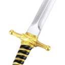 15" Fake Foam Swords Martial Arts Weapons, Realistic Dagger Knife Toy, Foam Short Sword Prop for Play Fighting and Assassins Costume Accessory (Gold 1 Pcs)