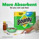 Bounty Paper Towels Quick Size, White, 6 Family Triple Rolls = 20+ Regular Rolls
