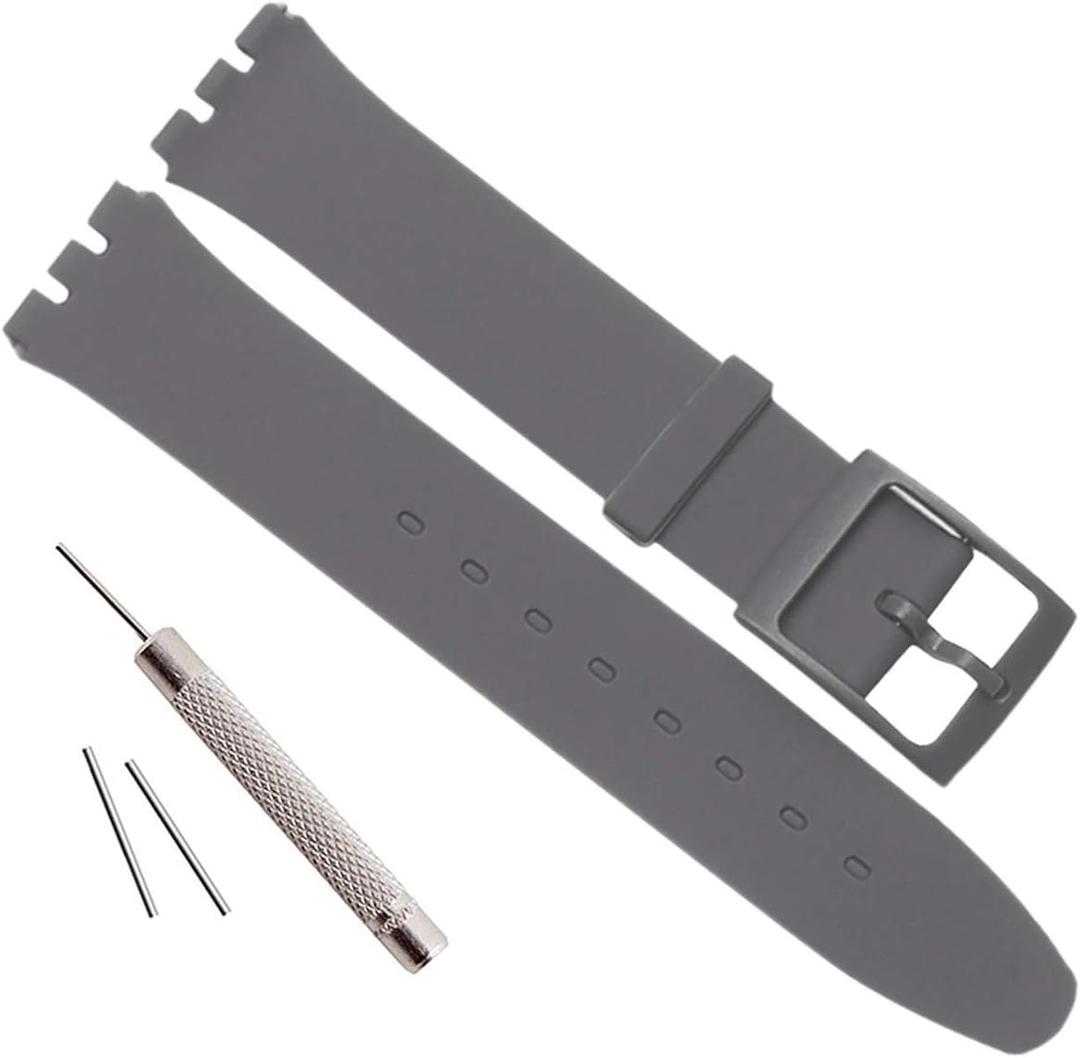GreenOlive Ultra-thin Replacement Waterproof Silicone Rubber Watch Strap Watch Band for Swatch Skin Series
