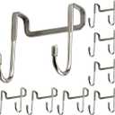 8 Pcs Double S Shaped Over Cabinet Hook Metal Over Door Hooks for Kitchen Bathroom Closet - Hanging Utensils Towels Clothes Drawer Hanger