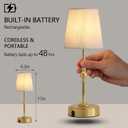 MEIXISUE Portables Cordless LED Table Lamp with Dimmer,Outdoor Gold Desk Lamp10000mAh Wireless Rechargeable Battery Nightstand Lamp for Bedroom Bedside Home Camping Balcony Bar RV,Decor