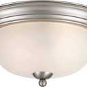 Tawson Joel Modern 2-Light Flush Mount Ceiling Light Fixture with Etched Glass Shade for Hallway, Entryway, Passway, Dining Room, Bedroom, Garage, Kitchen, Balcony, Living Room