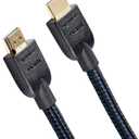Amazon Basics Nylon-Braided HDMI 2.0 Cable, 15ft, 4K@60Hz, 18Gbps, 2160p, 48 bit, Compatible with TV/PS5/Xbox/Roku/Blu-ray, Ethernet, Black & Blue