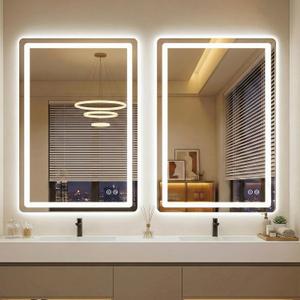 LED Bathroom Mirror with Lights, 2 Pack 24 x 36 Lighted Vanity Wall Mirror
