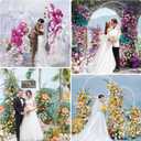 Fomcet Metal Arch Backdrop Stand Set of 2 Wedding Arch Stand White 7.2FT & 6FT Arched Frame for Birthday Party Baby Shower Graduation Ceremony Decorations