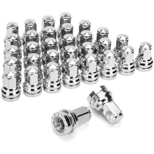 DYNOFIT 14mmx1.5 OEM/Stock Lug Nuts Compatible with 2017-2022 Ford F-250 & F-350, 32 Pack HEX21mm (13/16") One-Piece Design Factory Chrome Wheel Lug Nuts HCPZ-1012-B HCPZ-1012-A
