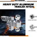 DEEAGLE Aluminum Adjustable Hitch, Tow Hitch fits 2.5 inch Receiver, Drop Hitch with 4 inch Drop/Rise for Ford, Gmc Sierra, Chevrolet Silverado, Toyota, Ram, Dual Ball, Hitch Locks & Hitch Tightener