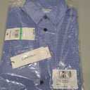 Calvin Klein Boys Long Sleeve Patterned Dress Shirt, Button-Down Style with Cuffs & Shirttail Hem (8, Dark Blue)
