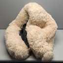 Calming Dog Bed Fluffy Plush Dog Mat for Furniture Protector with Removable Washable Cover for Large Medium Small Dogs and Cats (Large, Beige) (45.0"L x 37.0"W x 6.0"Th)