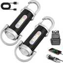 2pcs Portable Rechargeable Bright Keychain Flashlight, Type-C USB Mini LED Light Keychains Flashlight, Phone Charger Keychain 7 Lighting Modes for Camping, Searching, Walking and Hiking