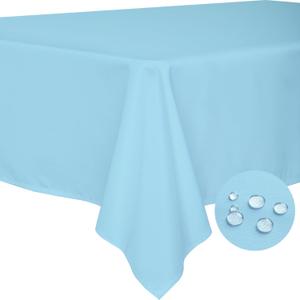 BYDOLL Table Cloth Blue 60x120 Inch Tablecloth for 6 Foot Rectangle Tables Outdoor Washable Wrinkle Free and Spillproof Polyester Tablecloth for Festival Camping Picnic Party Cover