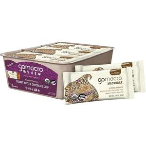 Gomacro Organic Macrobar - Peanut Butter Chocolate Chip -2.5 Oz (Pack of 12)