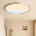 MOONSEA Flush Mount LED Ceiling Light Fixture Brushed Nickel 32W, 16 Inch Dimmable 3000K-4000K-6500K 3 Color Selectable Ceiling Lamp 3200LM Low Profile Ceiling Light for Kitchen Bedroom Hallway