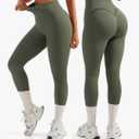 OMKAGI Smile Butt Lifting Workout Leggings for Women High Waisted Seamless Compression Yoga Pants (XL)