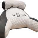Reading Pillow for Kid Or Adult Large Back Pillow for Sitting Up in Bed Detachable Neck Roll with Arms Large Bed Rest Pillow Back Pillow for Sitting in Bed Watching TV Reading (70*50CM, Iced Bean Grey Husky)