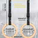 GHB Gymnastic Rings Wooden Gym Rings 1.25" Olympic Rings Adjustable Straps Pull Up Rings Sets for Workout Bodyweight Fitness Training