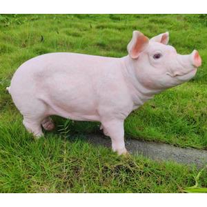 HOUDE Cute Pig Statues, 20.08 inches Long, decorates Outdoor Art Gardens, courtyards, lawns, and Indoor Public Spaces Such as Living Rooms and Balconies. (Pink)