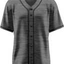 Baseball Jersey for Men,Blank Baseball Jerseys Shirts Short Sleeve Hip Hop Sports Casual Button-Down Uniforms (Gray, S)