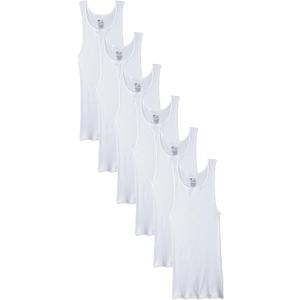 Hanes Men's Pack, Moisture-Wicking Ribbed, Lightweight Cotton Tank Undershirts, 6-Pack (X-Large)
