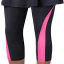 ANIVIVO Women Tennis Skirted Leggings with Pockets, Capris Yoga Leggings with Skirts&Tennis Pickleball Clothing, L