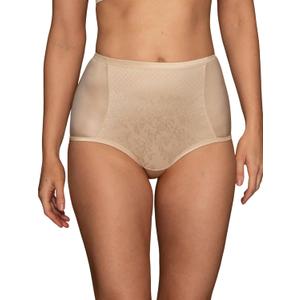 Vanity Fair Women's Smoothing Comfort Brief Panties with Rear Lift (8, 2 Ply - Beige Lace)
