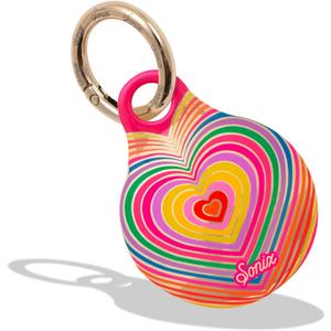 Sonix Cases for Apple AirTags with Gold Carabiner - AirTag Hard Cover Protective Case - AirTag Holder Keychain | Rainbow Heart
