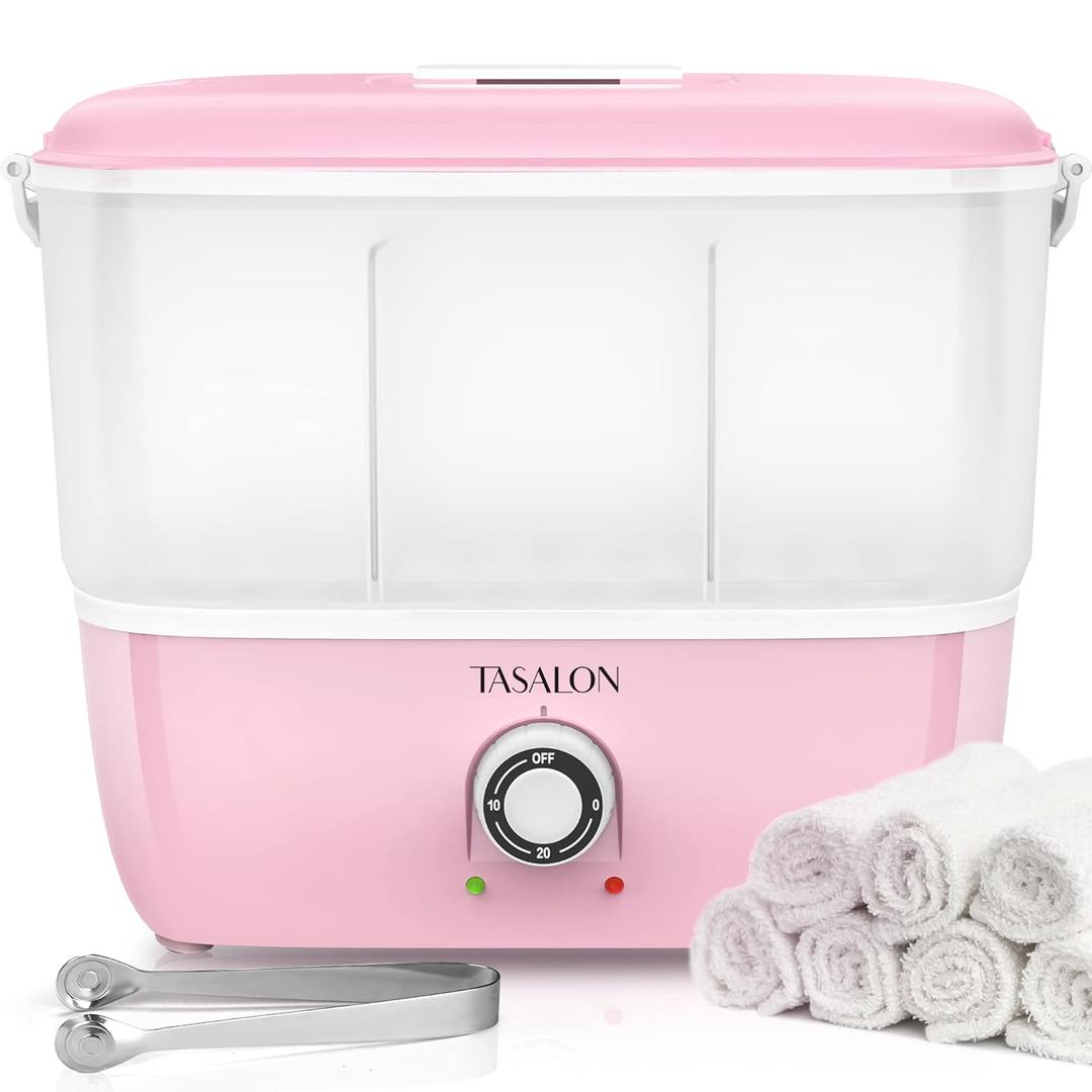 TASALON Hot Towel Steamer for Facials, Hot Towel Warmer Quickly Heats Up in 5 Minutes, Portable Towel Machine Fits 16 Mini Towels, Salon Equipment Towel Warmer for Facials, Spa, Massage, Pink TASALON Hot Towel Steamer for Facials, Hot Towel Warmer Quickly Heats Up in 5 Minutes, Portable Towel Machine Fits 16 Mini Towels, Salon Equipment Towel Warmer for Facials, Spa, Massage, Pink