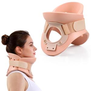 4 1/4 In Rigid Neck Brace Cervical Collar with Neck Support Foam Lightweight Soft Brace, Adjustable Cervical Traction Collar Relieves Neck Pain and Decompression for Men and Women (Neck height 4 1/4 Inch, Medium)