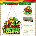 2 x Black History Month Door Decorations Hollow Design Wooden Black History Month Wreath Sign Hanging African American Decorationsfor Home Holiday Classroom Office School Praty