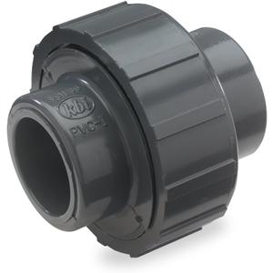 NDS U-1250-S PVC Pipe Fitting, 1-1/4-Inch Slip Union, Schedule 80, EPDM O-Ring, Gray
