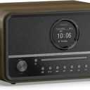 KEiiD Compact Radio CD Player with Speakers for Home, Retro Look Art-Deco Bluetooth Stereo Shelf System, LED Display with Dual Alarm Clocks, USB Playback, AUX, Headphone Output