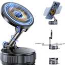 OUNIER Vacuum Magnetic Phone Holder for Car [120+LBS Strongest Suction & 3200gf Magnetic] 360 Adjustable Magsafe Car Phone Mount, Cell Phone Holders for Your Car for iPhone 17 Pro Max 16 15 14 13 12