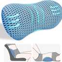Kasney Lumbar Support Pillow, Back Pillow for Low Back Pain Relief, Ergonomic Streamline Car Seat, Office Chair, Recliner and Bed (Blue)