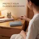 Glasses Case hard shell,3-in-1 Travel Sunglasses Case & Eyeglass Case with Cleaning Cloth & Storage Pouch (Beige)