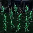 12 Pcs 20 inch Halloween Flamingos Decorations Outdoor Glow in the Dark Halloween Skeleton Flamingo Yard Sign with Stakes Outdoor Skeleton Flamingo Decoration for Yard Garden Lawn Party Supplies, 19.7 inches