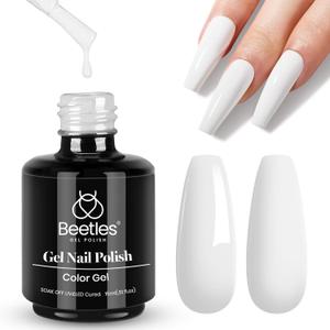 Beetles White Gel Nail Polish,15ml Fall Soak Off UV Gel Polish French Nail Art Manicure Salon DIY Design at Home Gift for Women Beetles White Gel Nail Polish,15ml Fall Soak Off UV Gel Polish French Nail Art Manicure Salon DIY Design at Home Gift for Women