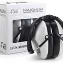Pro For Sho 34dB NRR Hearing Protection Ear Muffs - Highest NRR in Compact Design, Ear Protection for Shooting, Mowing, Work (Standard, White)