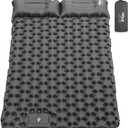 HiiPeak Double Sleeping Pad - Self Inflating 4" Extra-Thick for 2 Person with Pillow Built-in Foot Pump Inflatable Sleeping Mat for Backpacking, Hiking, Traveling, Tent, Portable Camping Mat