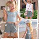 Langyiwee Toddler Girls Ruffle SweatShorts, Light Heather Gray, 2T