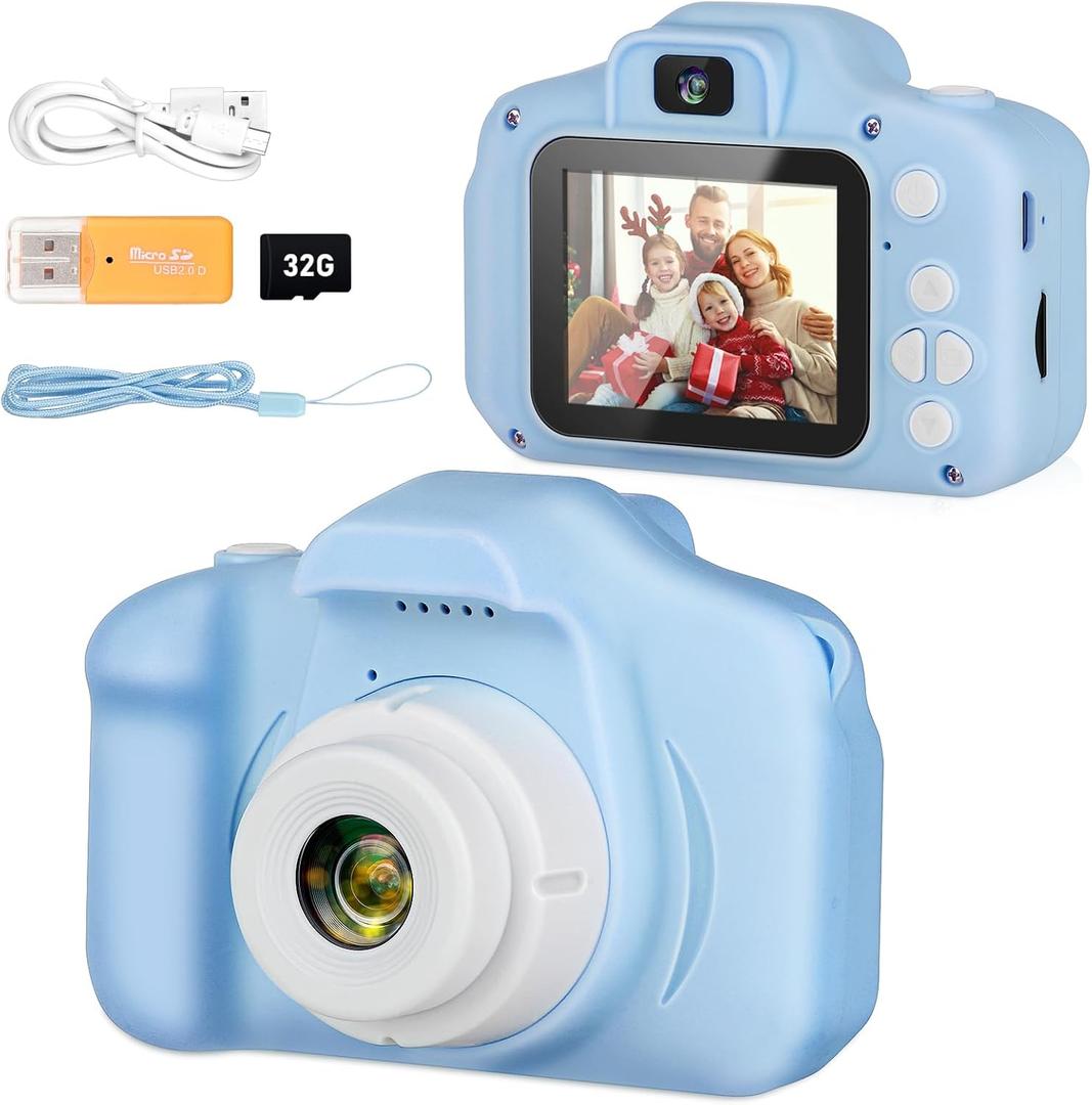 3 x Kids Camera Toys, Christmas Birthday Gifts for Boys/Girls, HD Digital Video Camera for 3 4 5 6 7 8 9 Year Old Kids with 32GB SD Card