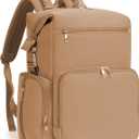 CEI-CEI Neoprene Diaper bag Backpack Waterproof Baby Changing Bags for Mom and Dad with Changing Pad Large Travel Maternity Tote with Insulated Pockets and Organised Compartments (Oat)