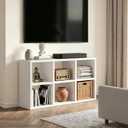 LUCKLIFE 6-Cube Storage Organizer, Modular Bookcase Shelf with Vertical or Horizontal Use, Fits 11×11" Bins, Optional Back Panels, for Living Room, Office, White