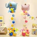 6 Set Balloon Column Kits, 43inch Tall Height Adjustable Clear Balloon Column Sticks Stands with Base for Table/Floor Centerpiece Holder for Baby Shower Graduation Party Decorations