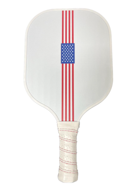 Limited Edition - American Flag Pickleball Paddle - Carbon Fiber/Honeycomb Core - Ribbed Non Slip Cushion Grip - Single Paddle - USA Pickle Ball Paddle- Olympic Style American Paddle