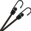 Bungee Cords with Hooks 60 Inch Long Superior Latex Heavy Duty Elastic Straps [2PCS, Metal Hook]