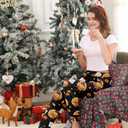 Lindanina Women's Christmas Pajama Pants Lounge Soft Sleepwear Pj Bottoms with Pockets S-XXL (Black, XL)