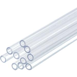 uxcell 10 Pcs Clear Plastic Rigid Tubing 2mm ID x 3mm OD, 0.5 Meters Length Round Polycarbonate Tubing for Aquarium Water Pipe, Water Cooling System, Plumbing