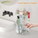Rotating Makeup Organizer, DIY 8 Adjustable Layers Spinning Skincare Organizer, Cosmetic Display Case with Brush Holder Perfume Tray, Multi-Function Storage Carousel for Vanity Bathroom Countertop